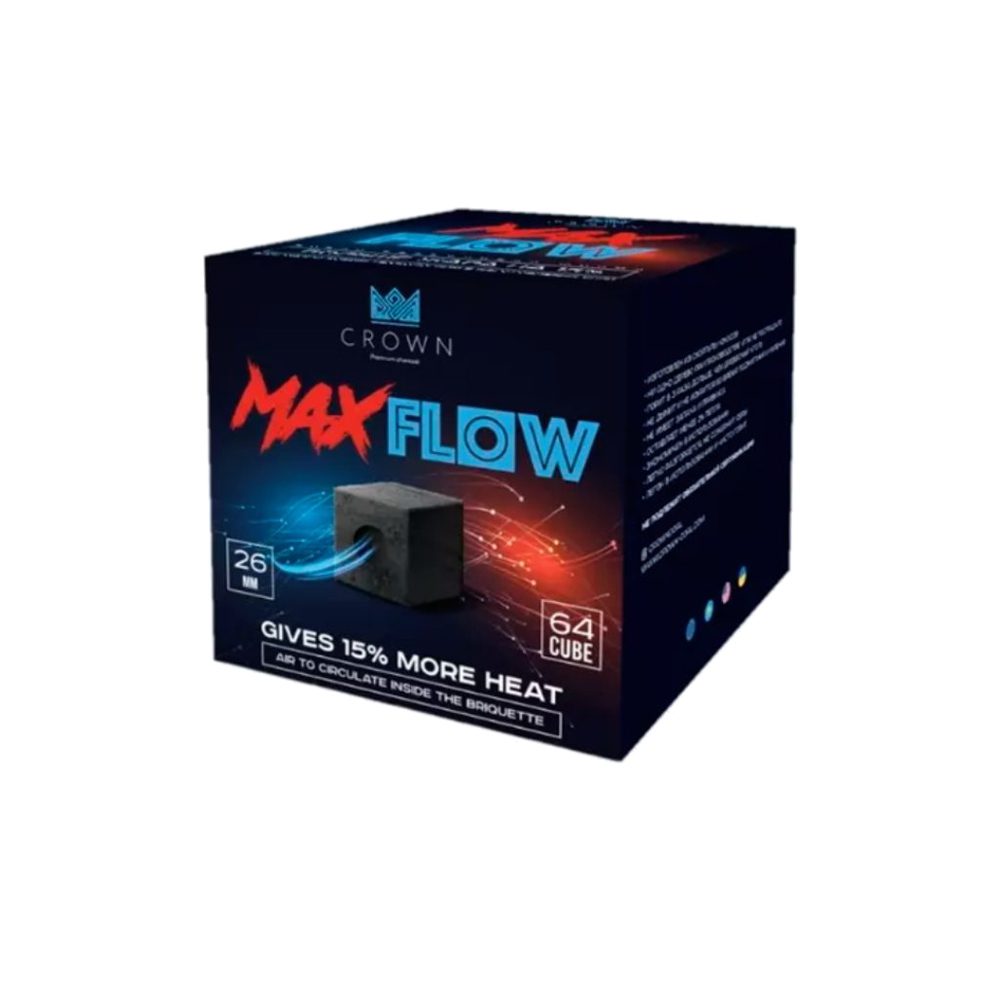 Crown Maxflow 26мм/64шт уголь для кальяна