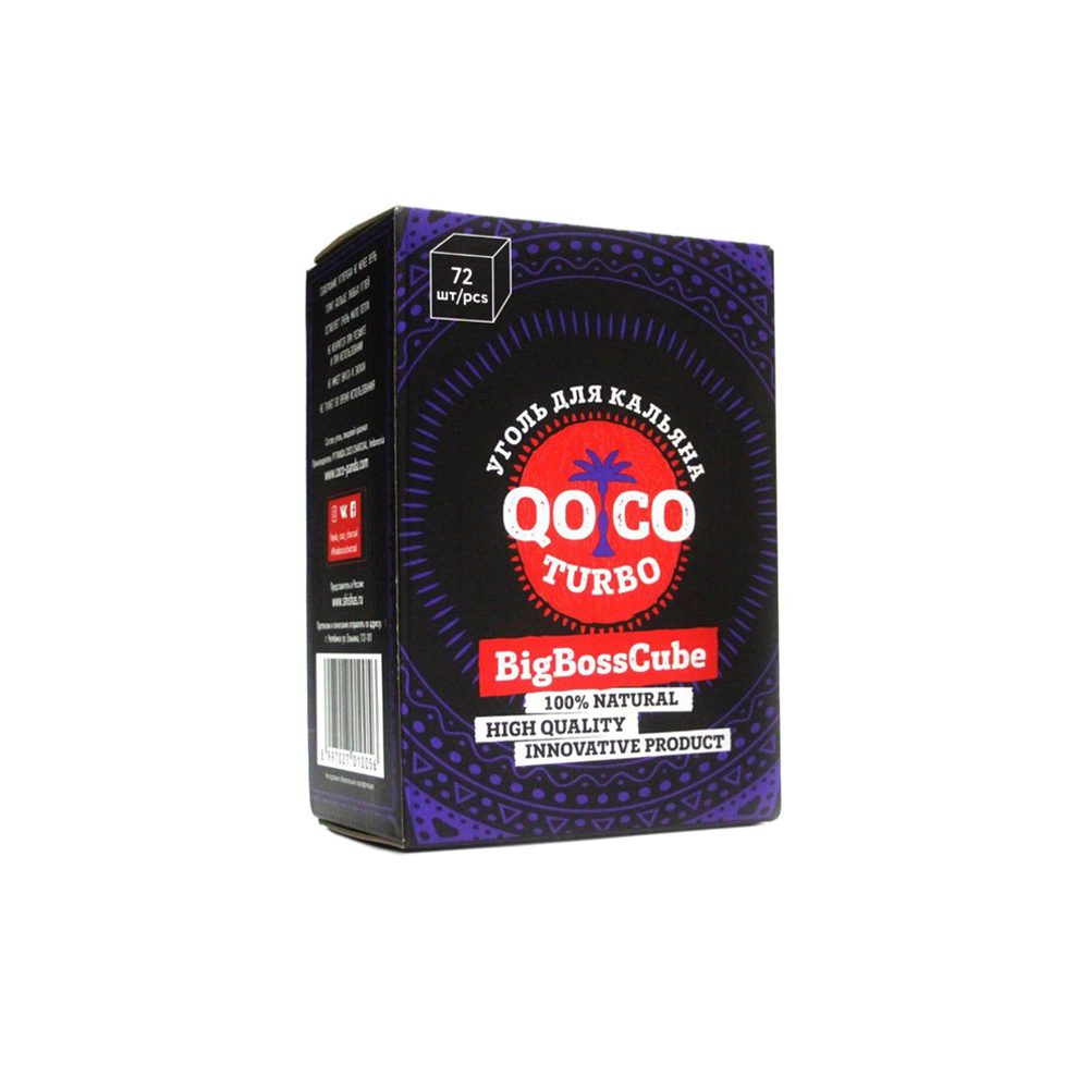 QoCo turbo 25мм/72шт уголь для кальяна