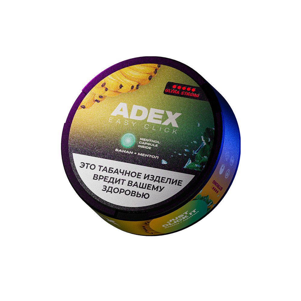 Жевательный табак Adex UltraStrong Easy Click 9гр (банан/ментол)